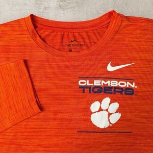 Nike Clemson Tigers Orange Long Sleeve Shirt Large Dri-Fit Swoosh CW5026-888